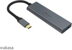 Akasa hub USB Type-C, 4x USB 3.0, 18cm