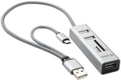 Yenkee YHC 103SR USB-C OTG HUB+čítačka