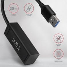 AXAGON MINI hub USB-A 3.2 Gen1 - 4xUSB-A, 5Gbit/s, OTG, 20cm, čierna