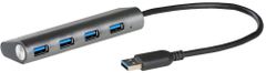 I-TEC USB 3.0 Hub 4-Port, metal, s napaječem