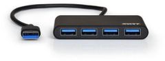 Port Connect USB HUB, 4x USB 3.0, šedý