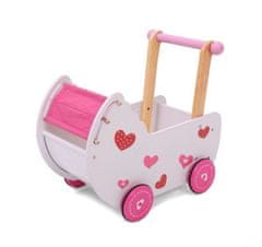 Iso Trade Drevený kočík pre bábiky 2v1 | ružový