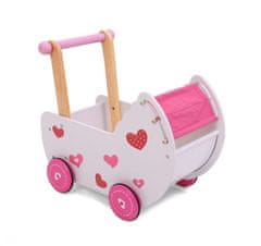 Iso Trade Drevený kočík pre bábiky 2v1 | ružový