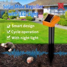 X-pest Solárny ultrazvukový odpudzovač krtkov s LED svetlom