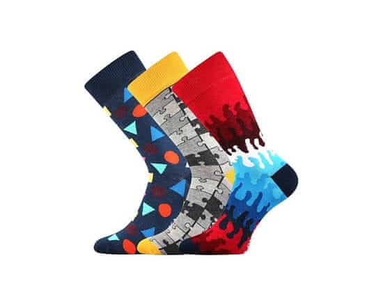Lonka farebné spoločenské ponožky Woodoo MIX D (3 páry v balení)