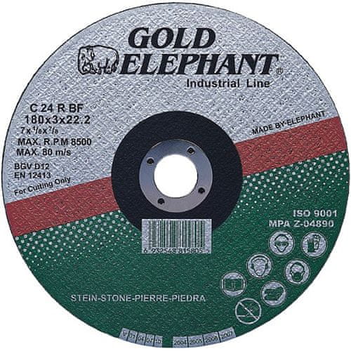 Strend Pro Kotúč Gold Elephant 42C T42 180x2,5x22,2 mm, rezný na kameň
