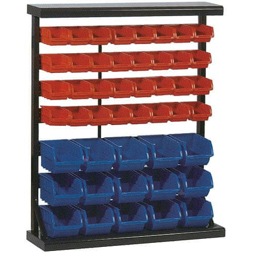 Strend Pro Stojan s plastovými boxami HL3202, 47 zásobníkov, 94x30x115 cm