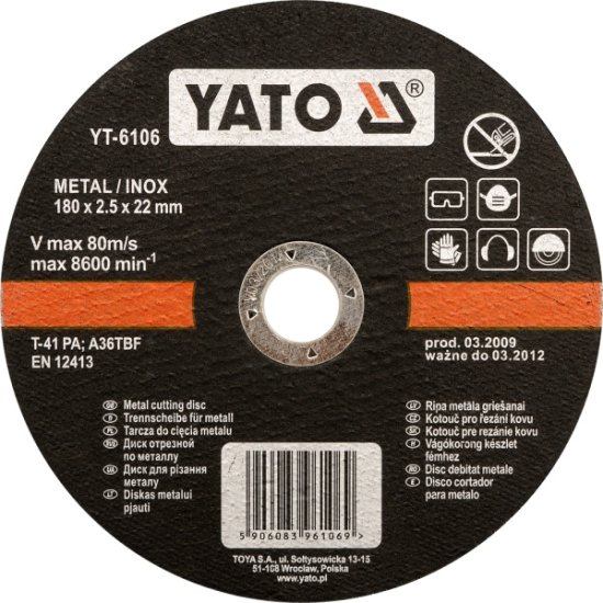 YATO Yato Kovový kotúč Inox 125X1,2X22Mm 6103