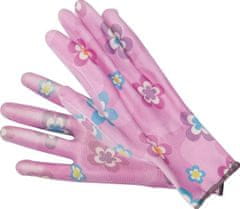 Vorel Záhradné rukavice Kvety - svetloružové, veľkosť 8", 74125
