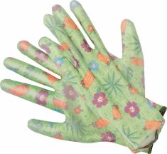 Flo Záhradné rukavice Kvety - zelené 9"