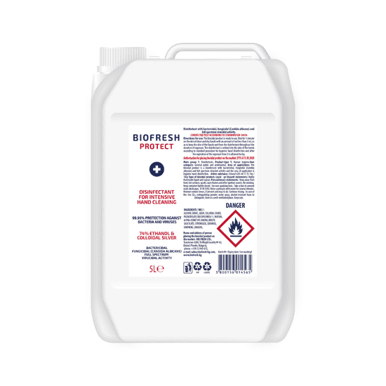 Protect Čistiaci Dezinfekčný Antibakteriálny gél na ruky 74% etanol Biofresh 5 l
