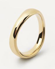 PDPAOLA Jemný pozlátený prsteň zo striebra PIROUETTE Gold AN01-462 (Obvod 52 mm)
