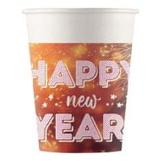 Procos Papierové poháre Happy New Year - 8 ks / 200 ml