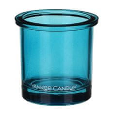 Yankee Candle Svietnik sklenený , Modré sklo, výška 7 cm