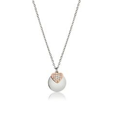 Victoria Walls NY Romantický oceľový bicolor náhrdelník s kryštálmi VN1100SR