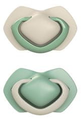 Canpol babies Set symetrických silikónových cumlíkov Light touch 6-18m PURE COLOR zelený