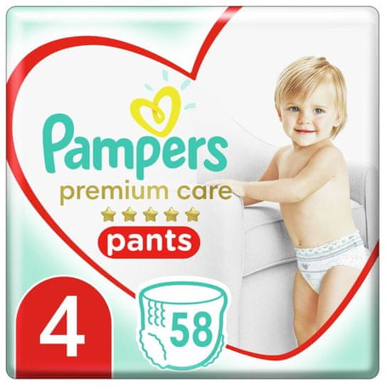 Pampers Premium Care Pants vel.4, 58 Plienkových Nohavičiek