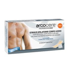 Arcocere Voskové epilačné prúžky na telo pre mužov (Hair-Removing Strips) 6 ks