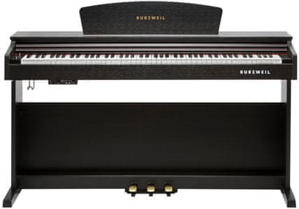 digitálne piano kurzweil m90 krásny vzhľad nastaviteľná dynamika úderu usb midi rca 3 pedále vstavané reproduktory výukový systém pre začiatočníkov