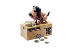 CoolCeny Pokladnička na mince - Hladný pes - Čierno-hnedý