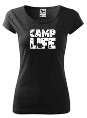 Fenomeno Dámske tričko Camp life - Čierne Veľkosť: M