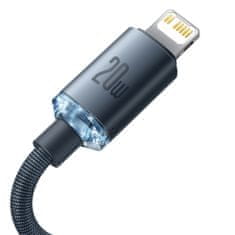 BASEUS Crystal Shine kábel USB-C / Lightning 20W 1.2m, čierny