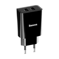 BASEUS Speed Mini sieťová nabíjačka 2x USB 2.1A 10.5W, čierna