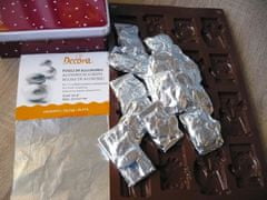 Fólia na balenie čokolád - strieborná 10 x 10 cm 150 ks