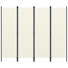 Vidaxl  vidaXL Paraván so 4 panelmi, krémovo biely 200x180 cm
