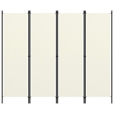 Vidaxl  vidaXL Paraván so 4 panelmi, krémovo biely 200x180 cm