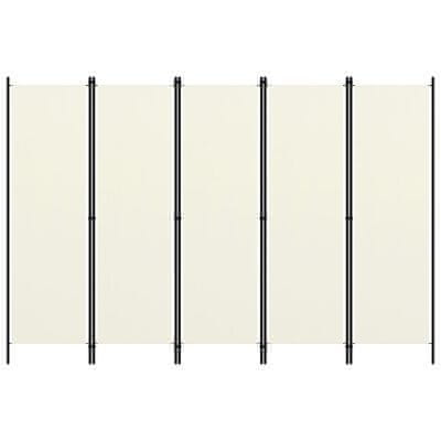 Vidaxl  vidaXL Paraván s 5 panelmi, krémovo biely 250x180 cm