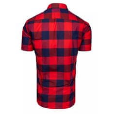 Dstreet Pánska košeľa kockovaná červená kx0948 M