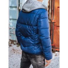 Dstreet Pánska zimná bunda prešívaná s kapucňou svetlo modrá HEAVY tx3827 XXL