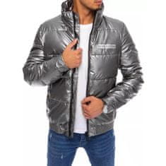 Dstreet Pánska štýlová zimná bunda bez kapucne COTTON sivá tx3860 XL