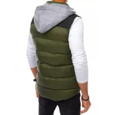 Dstreet Pánska zimná prešívaná vesta s kapucňou ROLA zelená tx3935 XXL