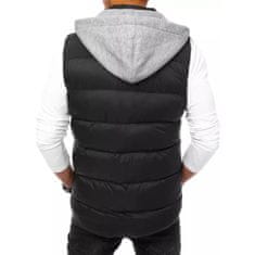 Dstreet Pánska zimná prešívaná vesta s kapucňou ROLA čierna tx3936 XL
