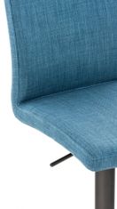 BHM Germany Barová stolička Cadiz, textil, čierna / modrá