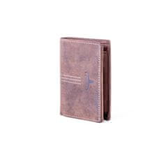BUFFALO Peňaženka z hnedej reliéfnej a prešívanej kože CE-PR-N4-H-3.93_281590 Univerzálne