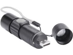Extol Light Svietidlo 150lm, nabíjací, USB, zoom, XPE 3W LED