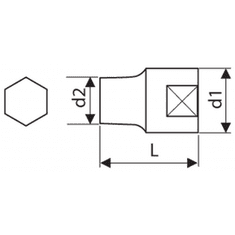 Jonnesway Hlavica na elektróny 1/2 21 predĺžená kovaná s vyhadzovačom (orech) S18A4121M 