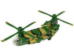 Lean-toys Vojenský vrtuľník obrovské krídla svetlá zvuk Moro