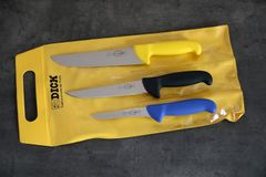 F. Dick Ergogrip Sada 3 nožov v 3 farbách, 13 cm, 15 cm a 21 cm