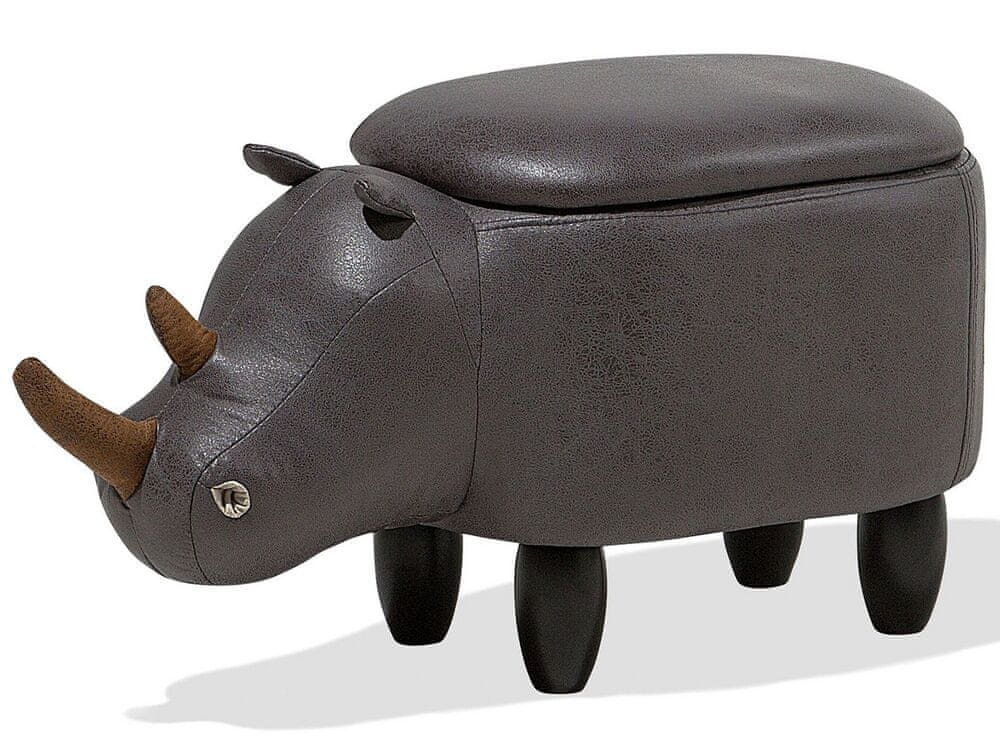 Beliani Tmavosivá stolička nosorožec RHINO
