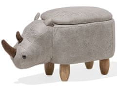 Beliani Svetlosivá stolička nosorožec RHINO