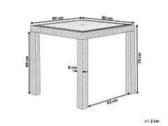 Beliani Záhradný jedálenský stôl 80 x 80 cm svetlosivý FOSSANO