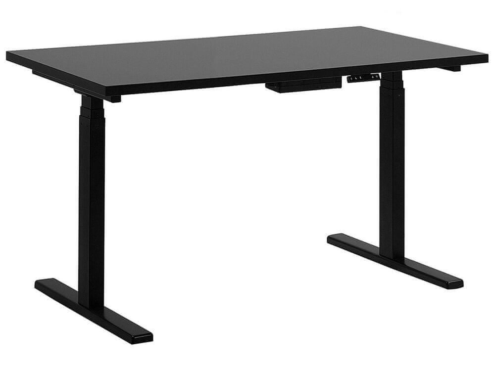 Beliani Elektricky nastaviteľný písací stôl 130 x 72 cm čierny DESTIN II
