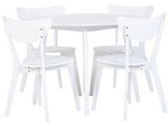 Beliani Jedálenská súprava stola a 4 stoličiek biela ROXBY