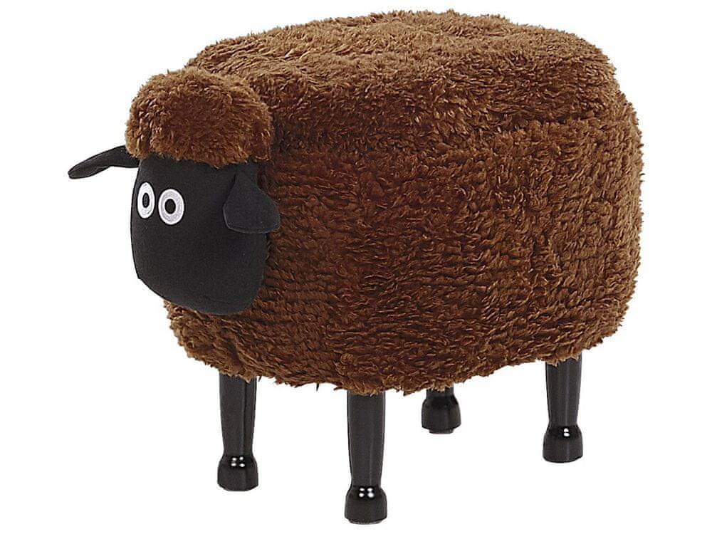 Beliani Zvieracie stolička hnedá s úložným priestorom SHEEP