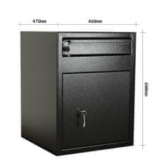 Rottner Cashmatic 2 nábytkový sejf s vhadzovacím mechanizmom čierny | Trezorový zámok na kľúč | 46 x 60 x 47 cm