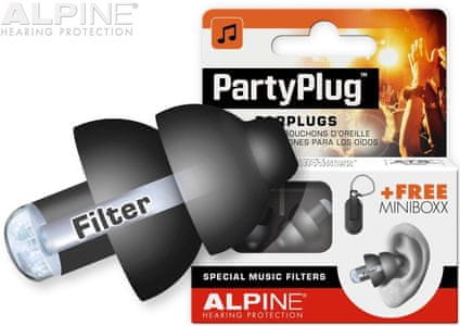 špunty do uší alpine partyplug dlhá životnosť z hypoalergénneho materiálu umývateľné vyrobené v holandsku ideálne na koncerty ochrana sluchu